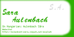 sara aulenbach business card